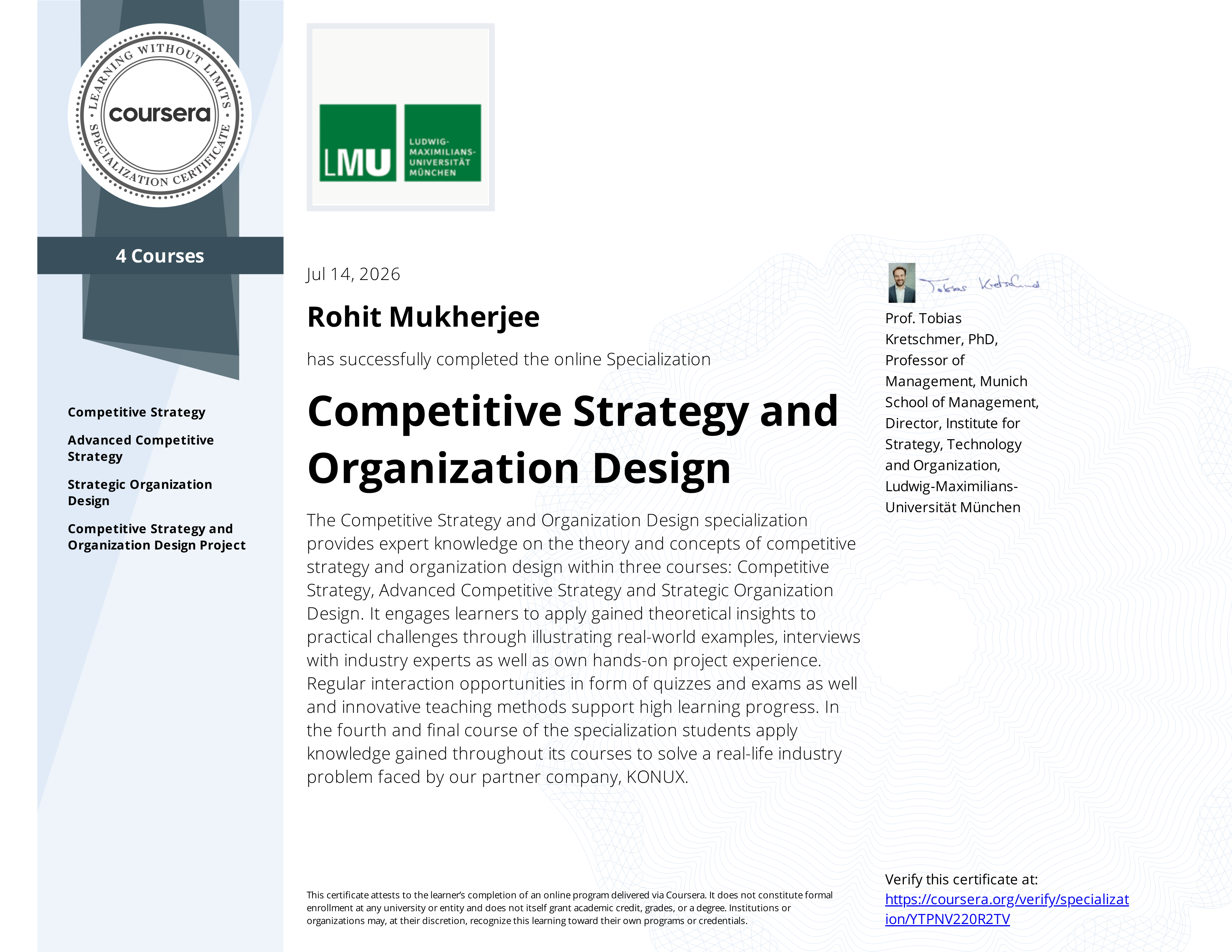 Competitive Strategy and Organization Design